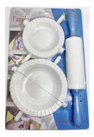 MOLDE PLASTICO PARA SELLAR EMPANADAS X 2 UNIDADES Y PALO DE AMASAR