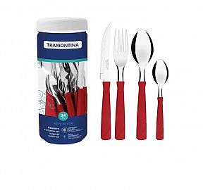 SET CUBIERTOS X 24 PIEZAS EN FRASCO TRAMONTINA